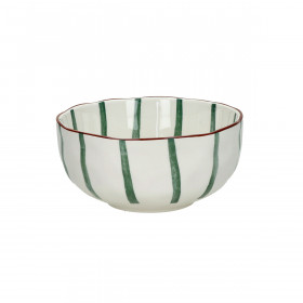 MYKONOS Bol à Soupe en Porcelaine Vert et Blanc