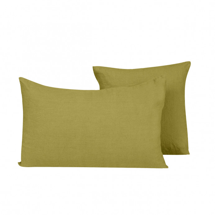 Harmony Textile - Haomy Housse de Coussin PORTICCIO en Lin Lavé