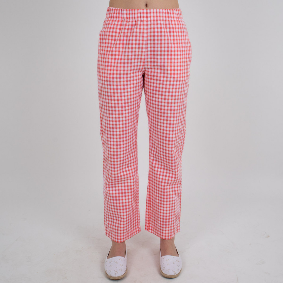 Pantalon coupe droite à carreaux vichy Mesange