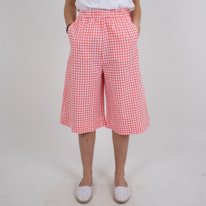 Jupe-culotte longue à carreaux vichy Martin