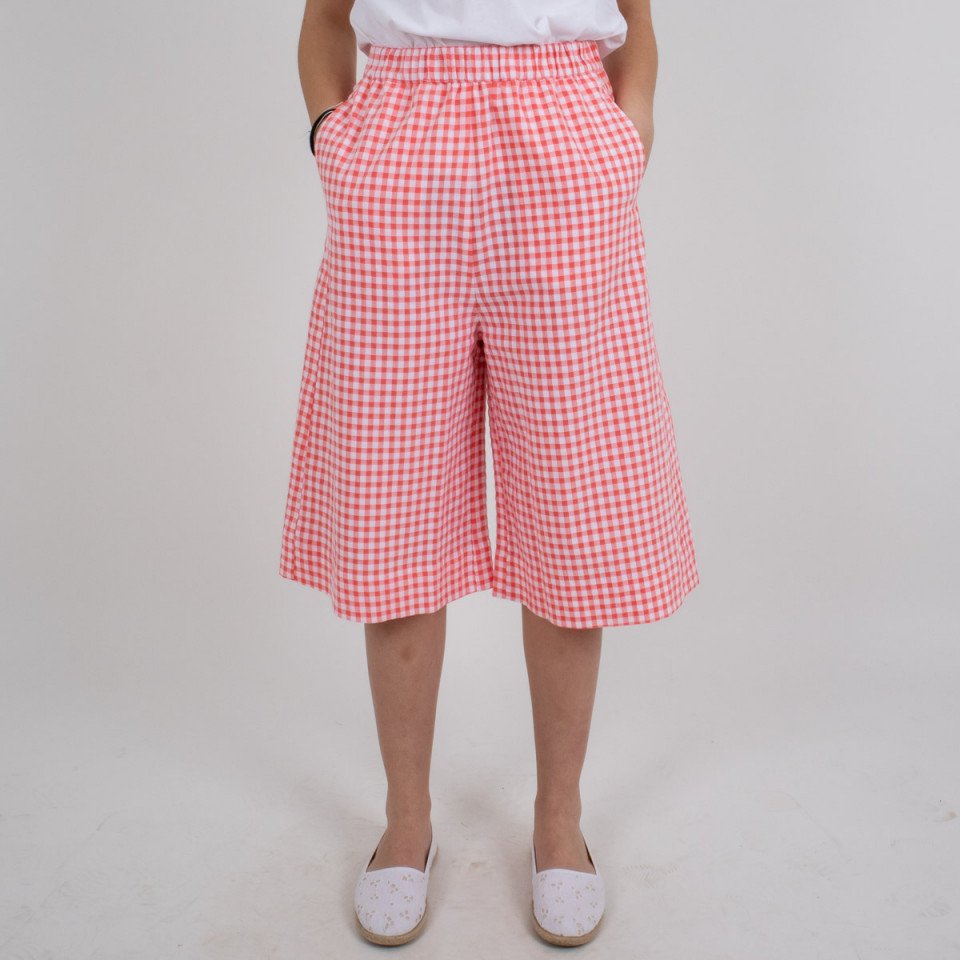 Jupe-culotte longue à carreaux vichy Martin