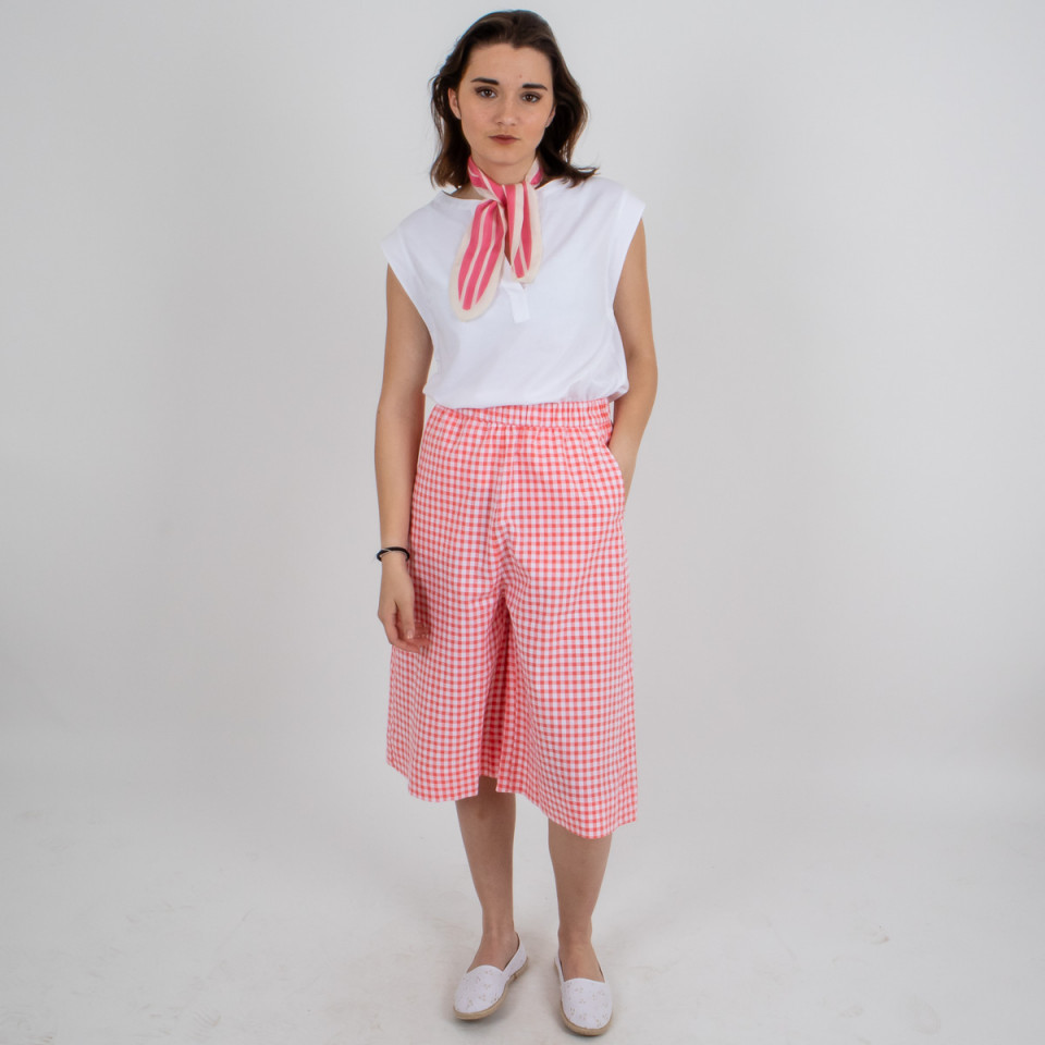 Jupe-culotte longue à carreaux vichy Martin