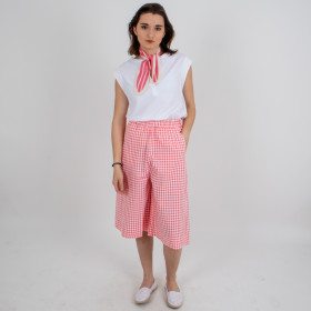 Jupe-culotte longue à carreaux vichy Martin