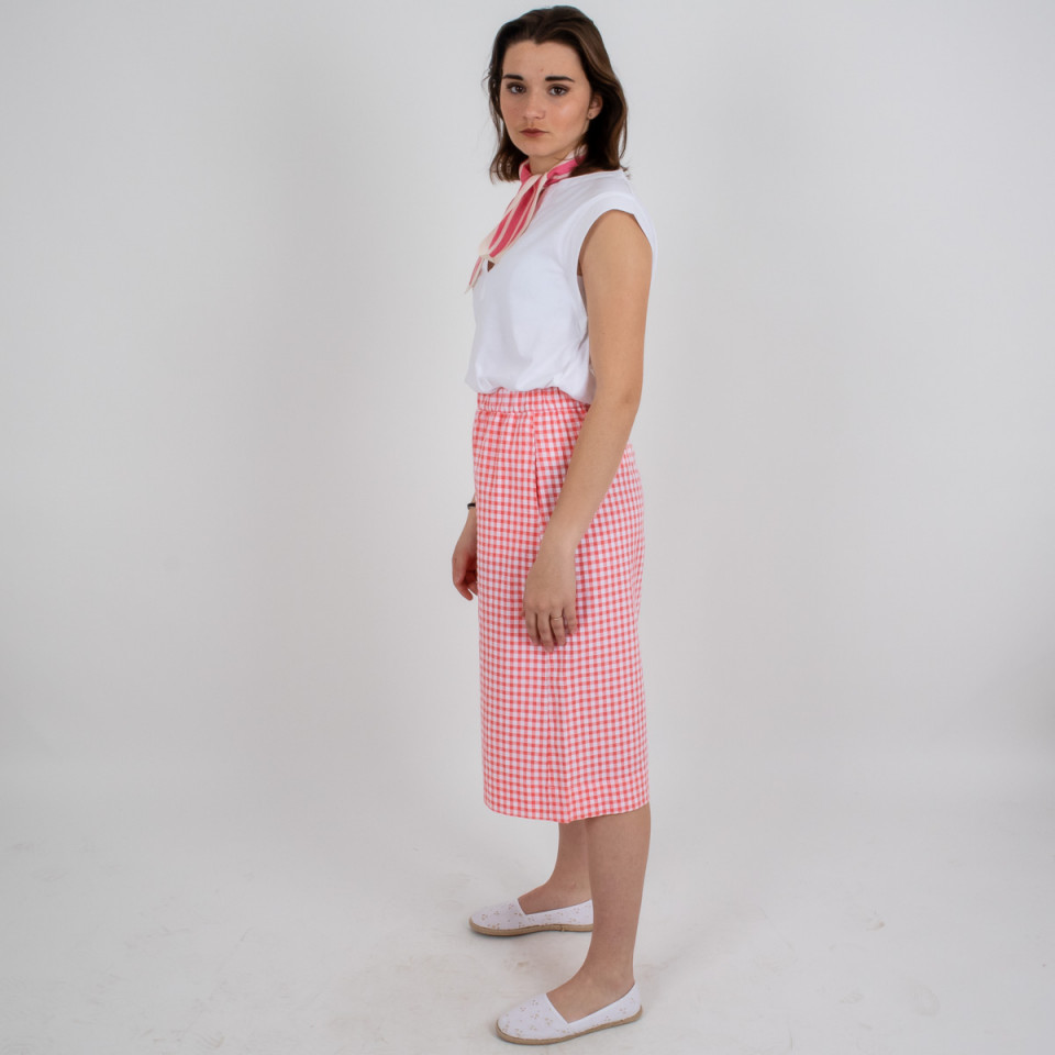 Jupe-culotte longue à carreaux vichy Martin