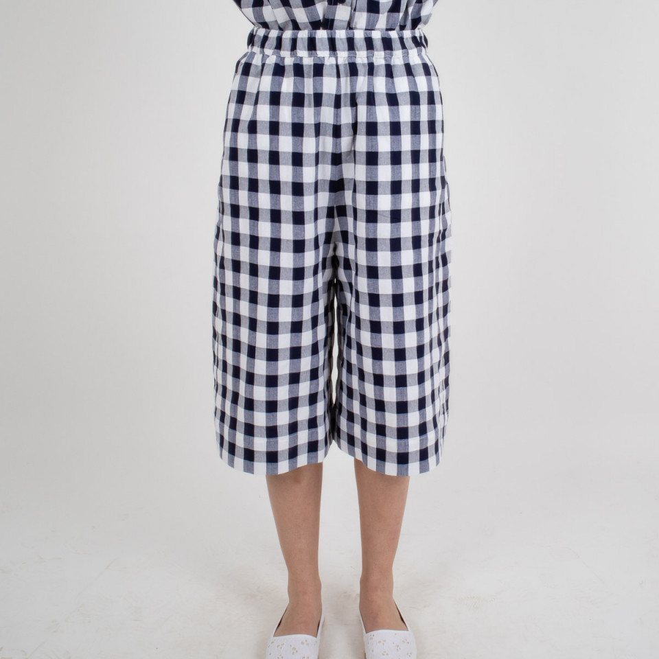 Jupe-culotte longue à carreaux vichy Martin