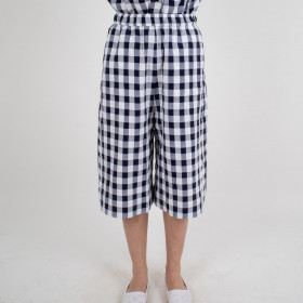 Jupe-culotte longue à carreaux vichy Martin