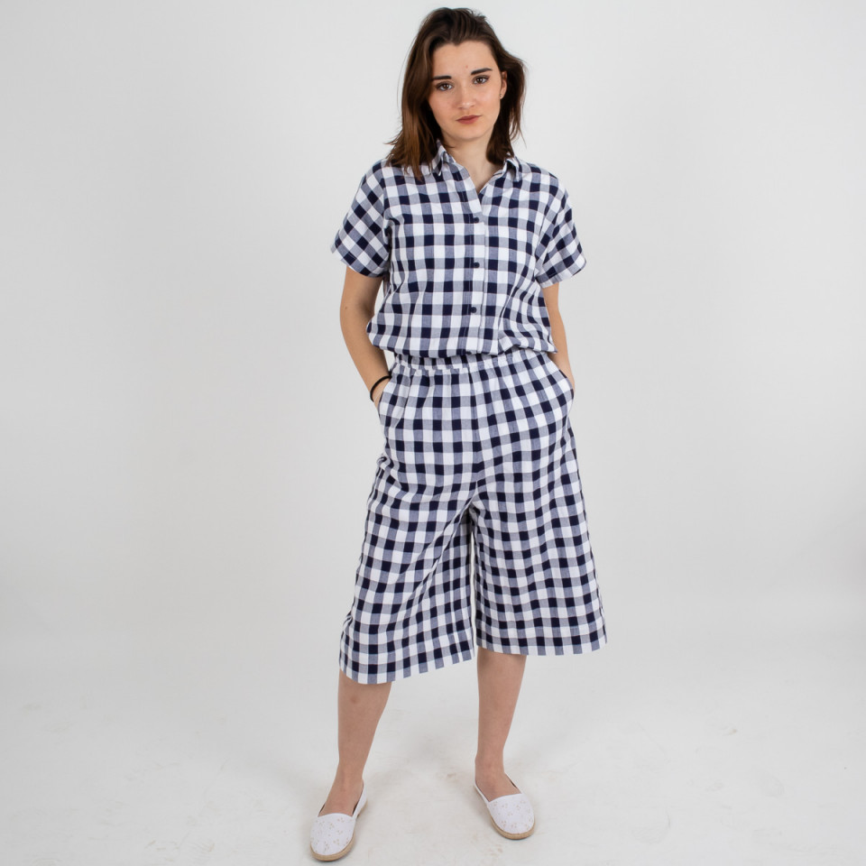 Jupe-culotte longue à carreaux vichy Martin