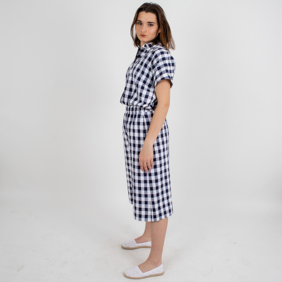 Jupe-culotte longue à carreaux vichy Martin