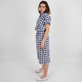 Jupe-culotte longue à carreaux vichy Martin