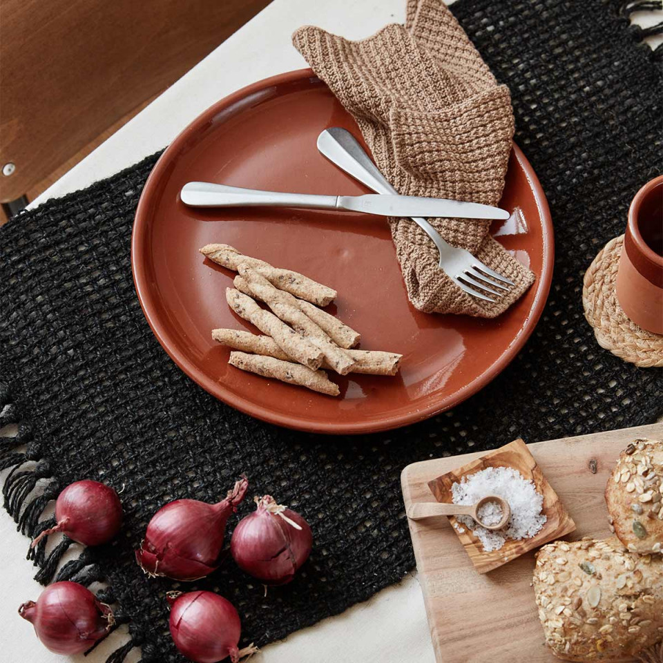 Set de table en jute frangé