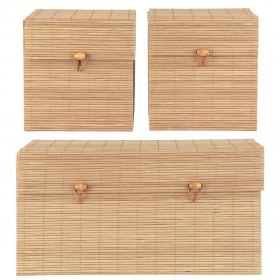 Set de 3 boites en 1 en bambou avec leurs couvercles