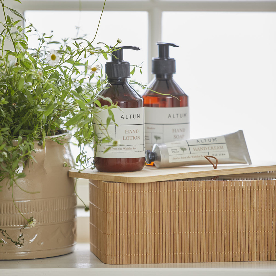 Boite de rangement en bambou avec 6 compartiments et son couvercle