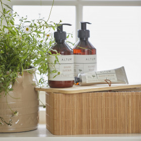 Boite de rangement en bambou avec 6 compartiments et son couvercle