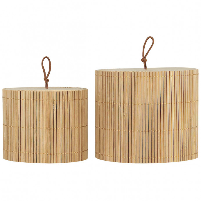 Set de 2 boites rondes en bambou avec couvercles