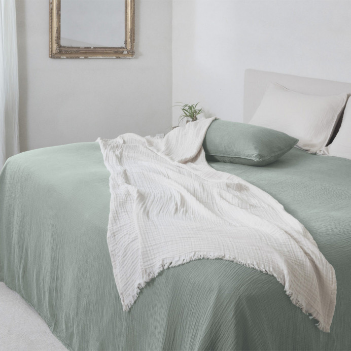 Vent du Sud Housse de Coussin PAROS en Mousseline de Coton - 40X60