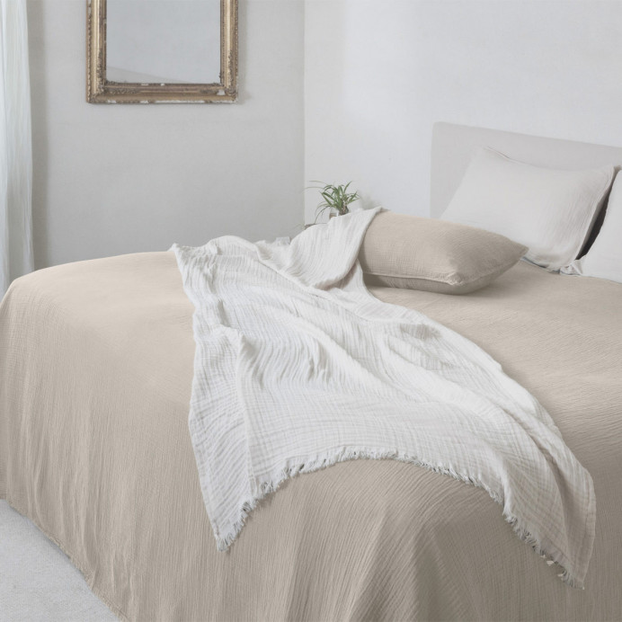 Vent du Sud Housse de Coussin PAROS en Mousseline de Coton - 40X60