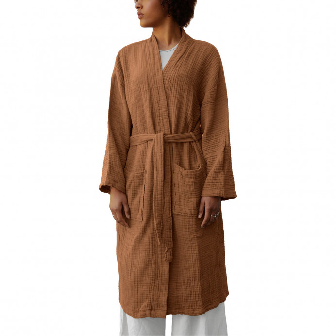 Vent du Sud Peignoir KEA en Mousseline de Coton Col Kimono