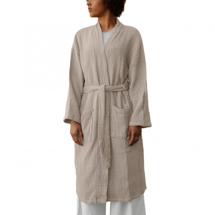 Vent du Sud Peignoir KEA en Mousseline de Coton Col Kimono