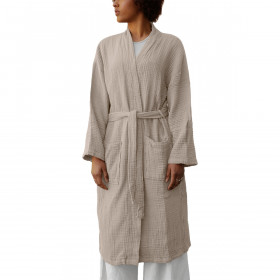 Peignoir KEA en Mousseline de Coton Col Kimono   