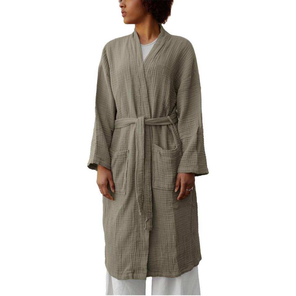 Peignoir KEA en Mousseline de Coton Col Kimono   