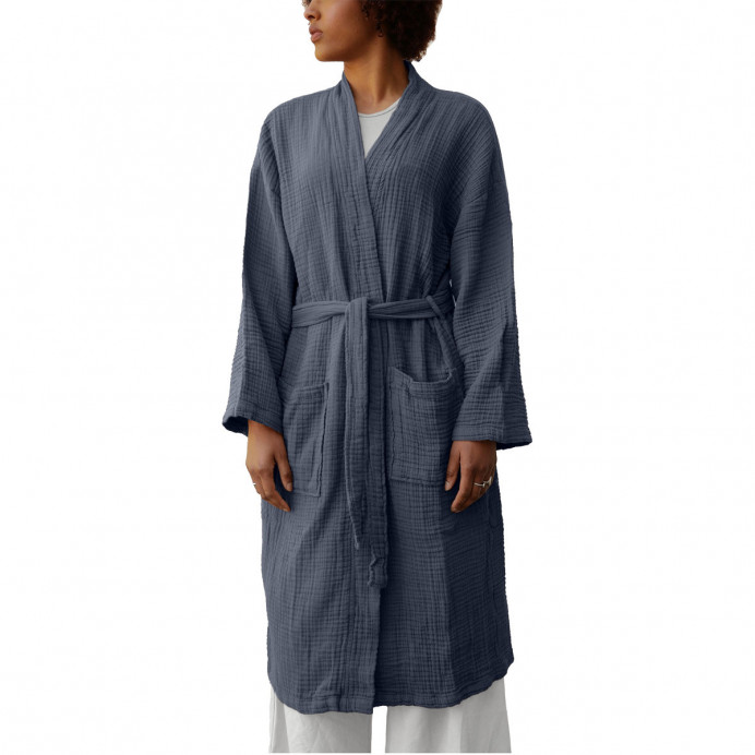 Vent du Sud Peignoir KEA en Mousseline de Coton Col Kimono