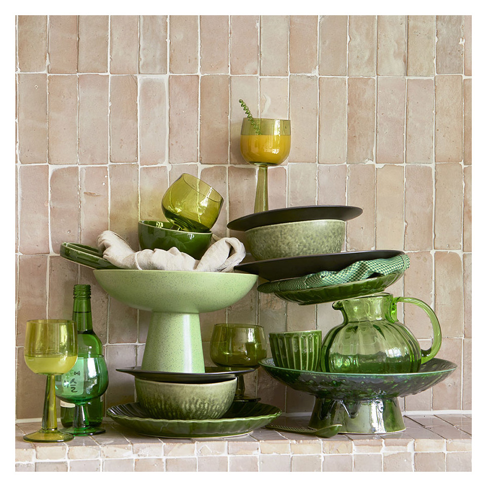 Set de 2 assiettes à dessert en céramique Emeraude