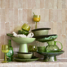 Set de 2 assiettes à dessert en céramique Emeraude