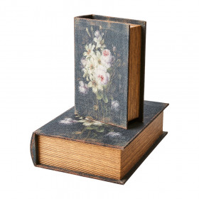 Boites Livre pour rangement BROOKE (set de 2) - Imprimé Fleurs