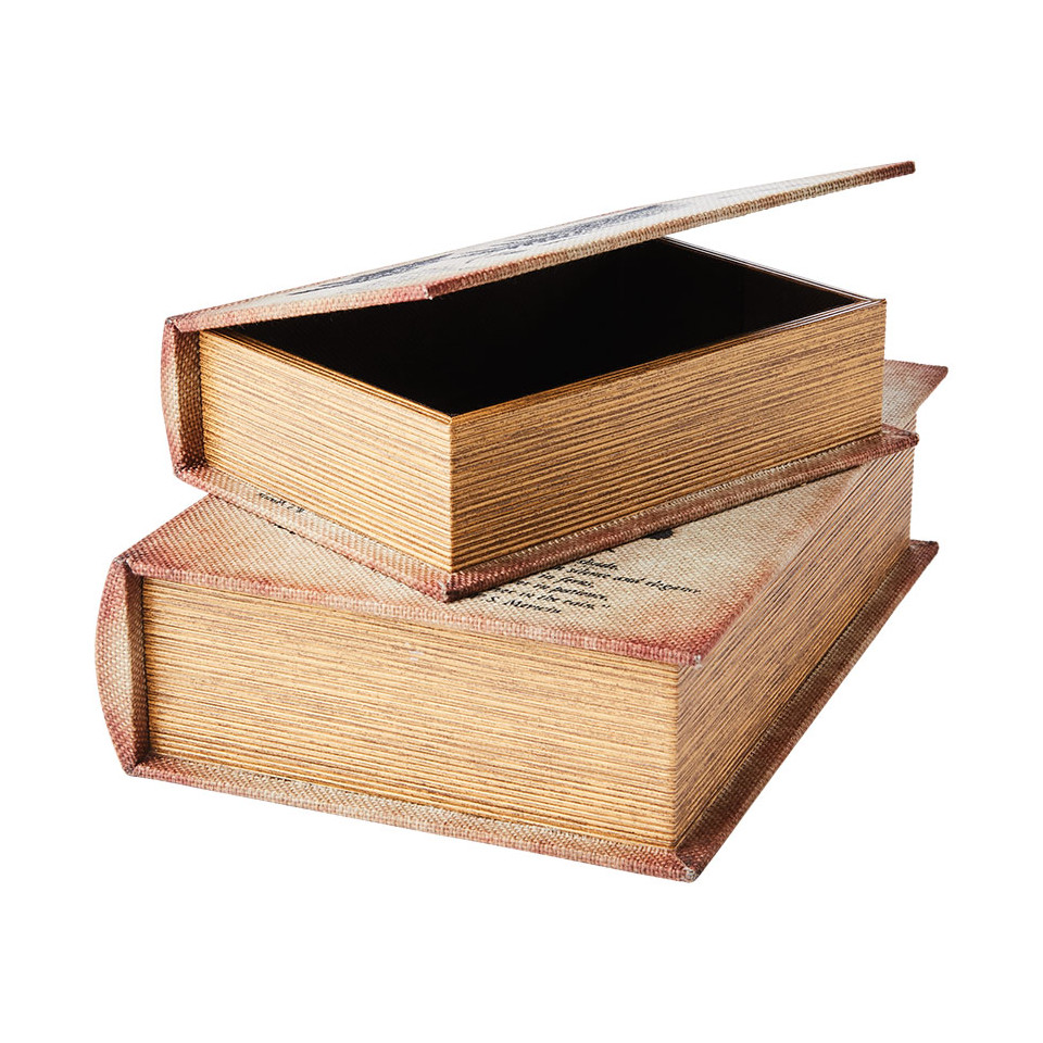 Boites Livre pour rangement BROOKE (set de 2) - Imprimé Fougère