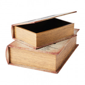 Boites Livre pour rangement BROOKE (set de 2) - Imprimé Fougère