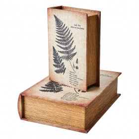 Boites Livre pour rangement BROOKE (set de 2) - Imprimé Fougère