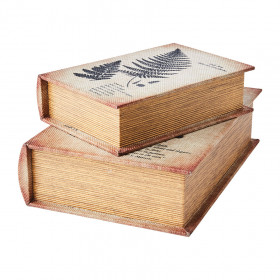 Boites Livre pour rangement BROOKE (set de 2) - Imprimé Fougère