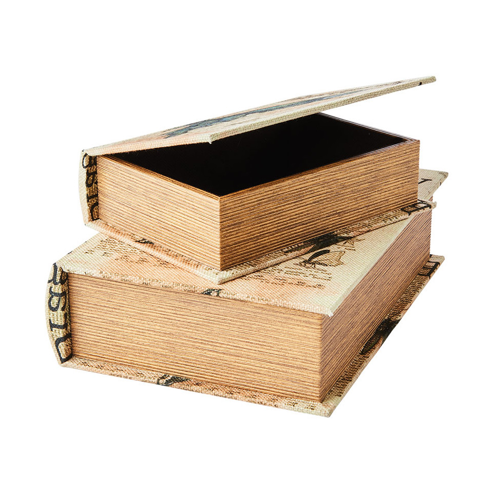 Boites Livre pour rangement BROOKE (set de 2) - Imprimé Papillon