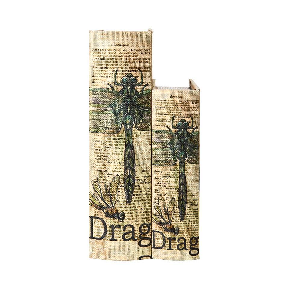 Boites Livre pour rangement BROOKE (set de 2) - Imprimé Papillon