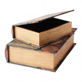 Boites Livre pour rangement BROOKE (set de 2) - Imprimé Globe terrestre
