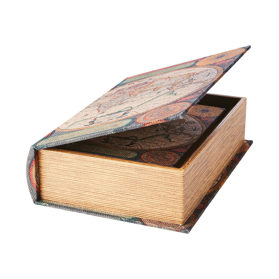 Boites Livre pour rangement BROOKE (set de 2) - Imprimé Globe terrestre