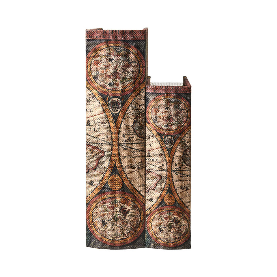 Boites Livre pour rangement BROOKE (set de 2) - Imprimé Globe terrestre