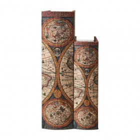 Boites Livre pour rangement BROOKE (set de 2) - Imprimé Globe terrestre