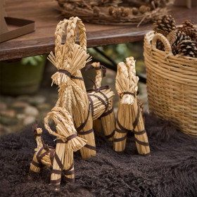 Renne de Noël en paille