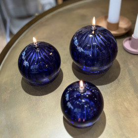 Lampe à Huile Sphère Décorative en verre Strié Majorelle  