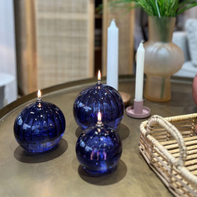 Lampe à Huile Sphère Décorative en verre Strié Majorelle