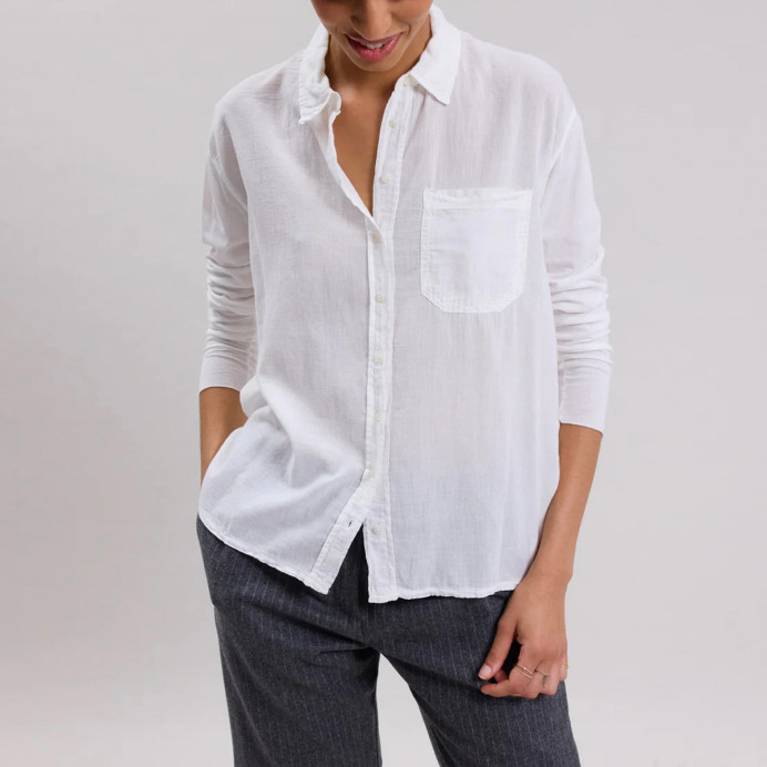 Chemise Coton Décontractée avec Poches Confortable