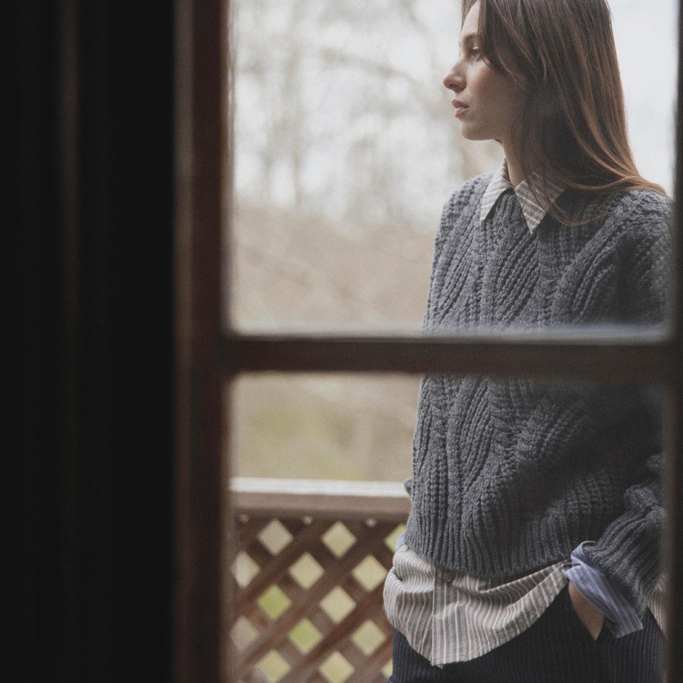 Pull avec torsade col rond Edith