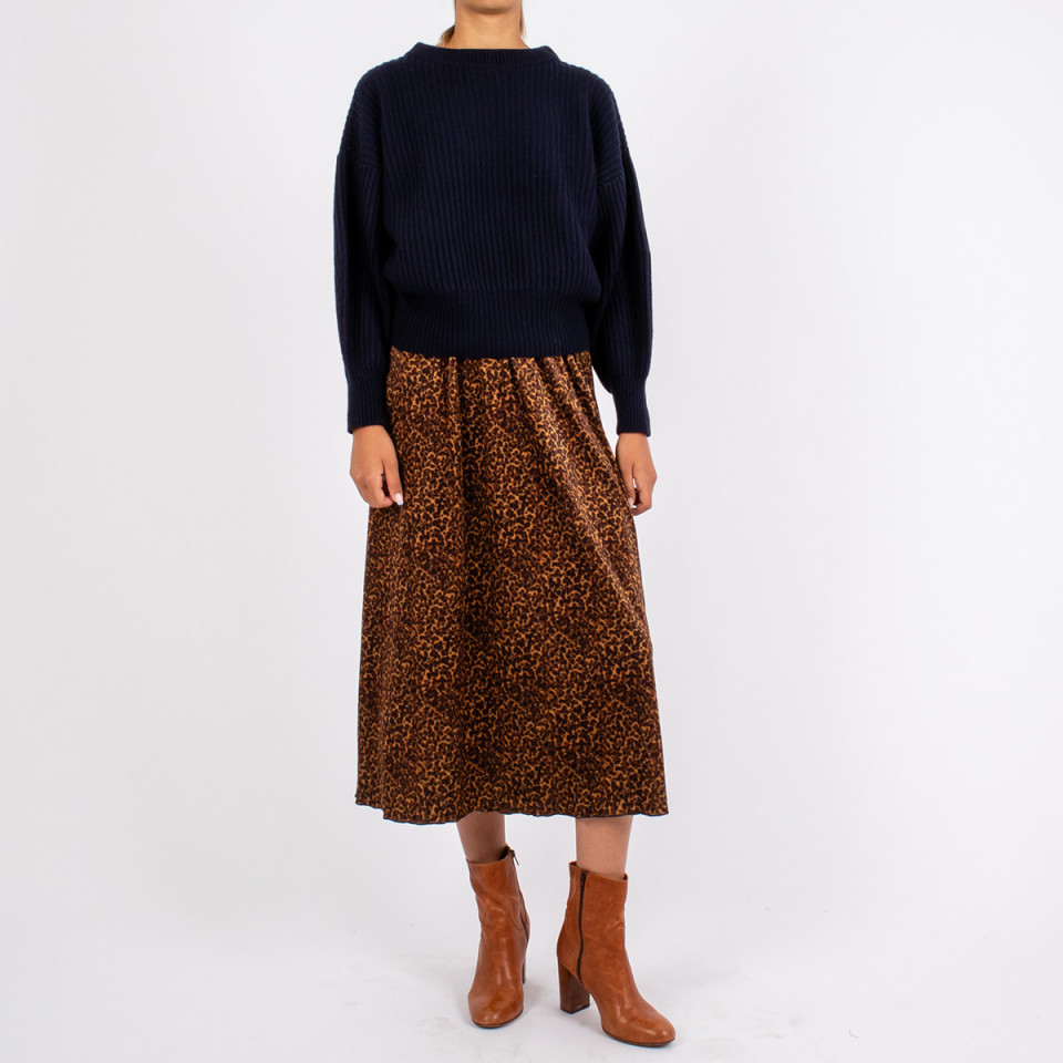 Jupe taille élastiquée léopard Livia