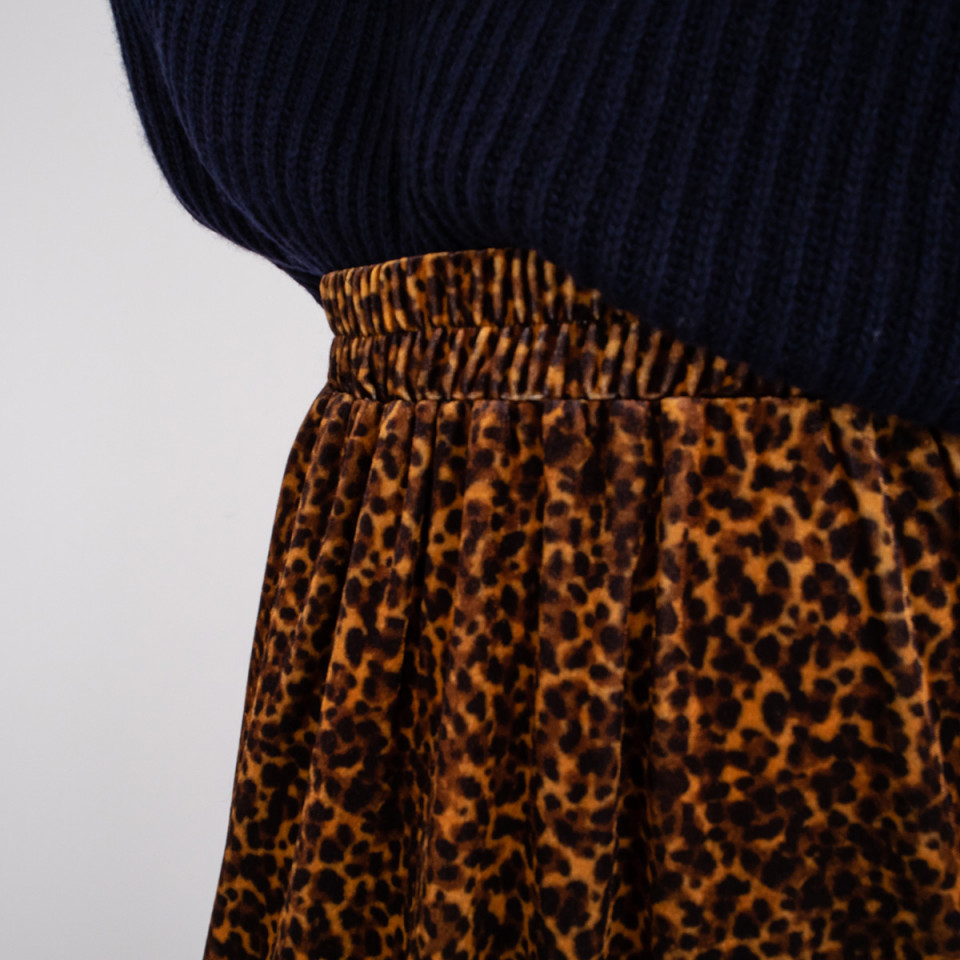 Jupe taille élastiquée léopard Livia