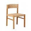 Chaise en teck assise tressée CORA - naturel
