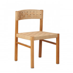 Chaise en teck assise tressée CORA - 2 col. - Dareels
