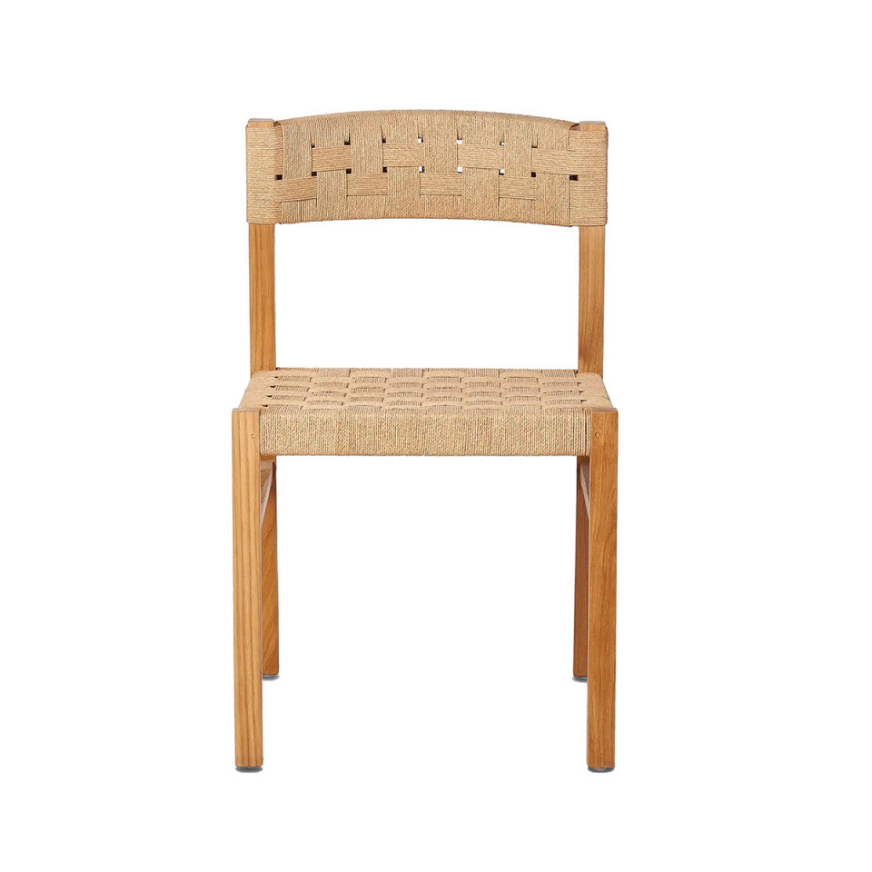 Chaise en teck assise tressée CORA - 2 col. - Dareels