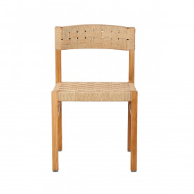 Chaise en teck assise tressée CORA - 2 col. - Dareels