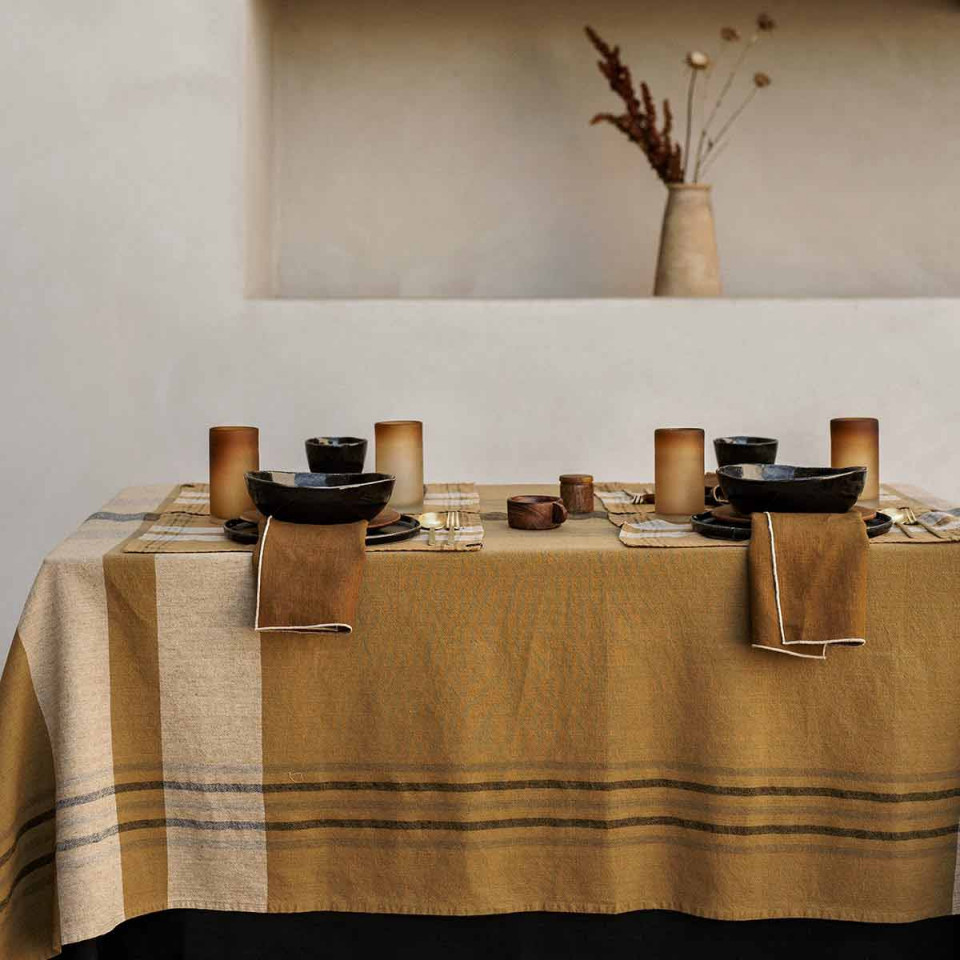Nappe de Table en Lin et Coton à Carreaux AALBORG